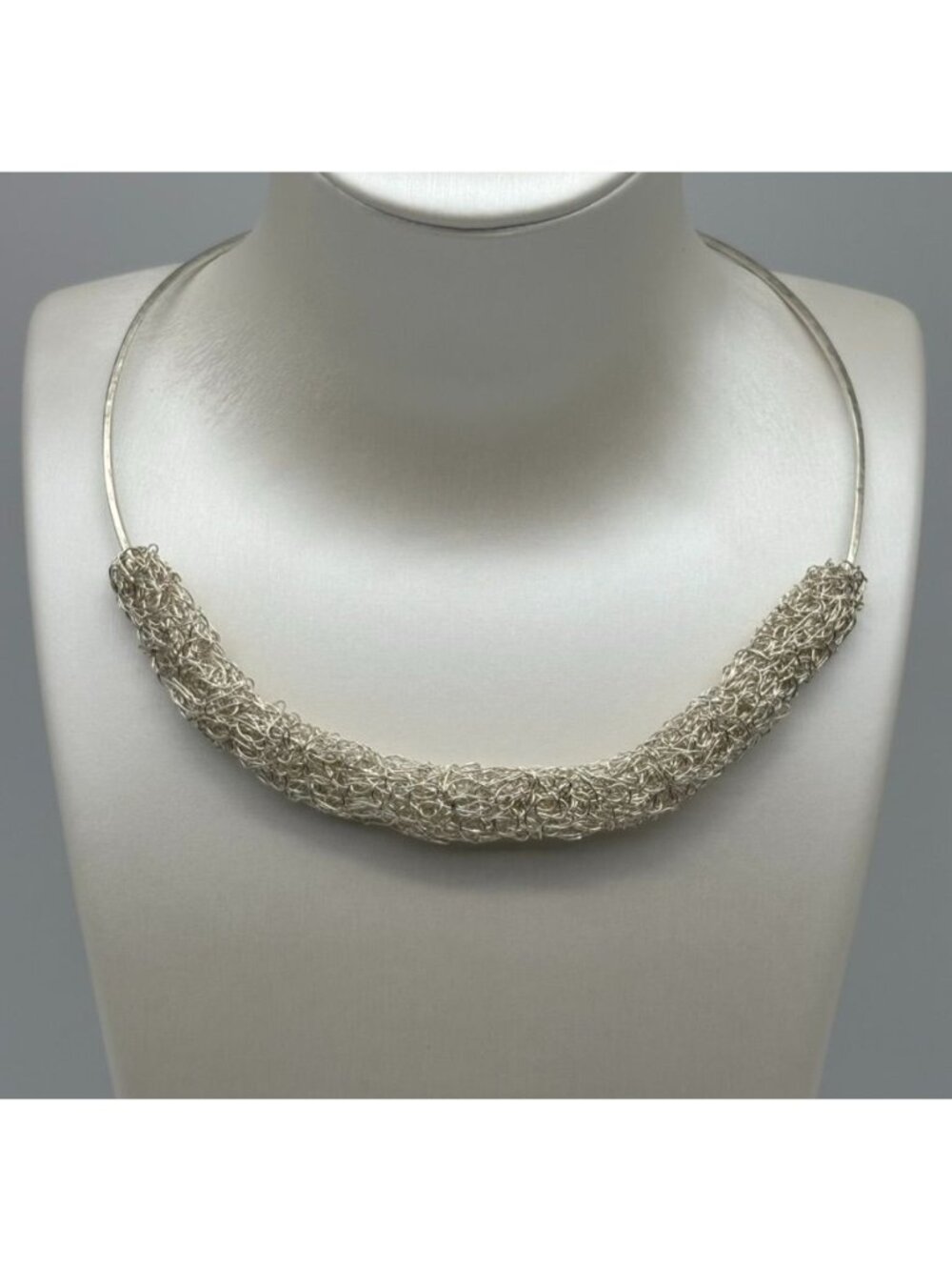 Artisan Made Fine Silver 999 Wire Collar Boucle Decoration Minimalist OOAK 40g